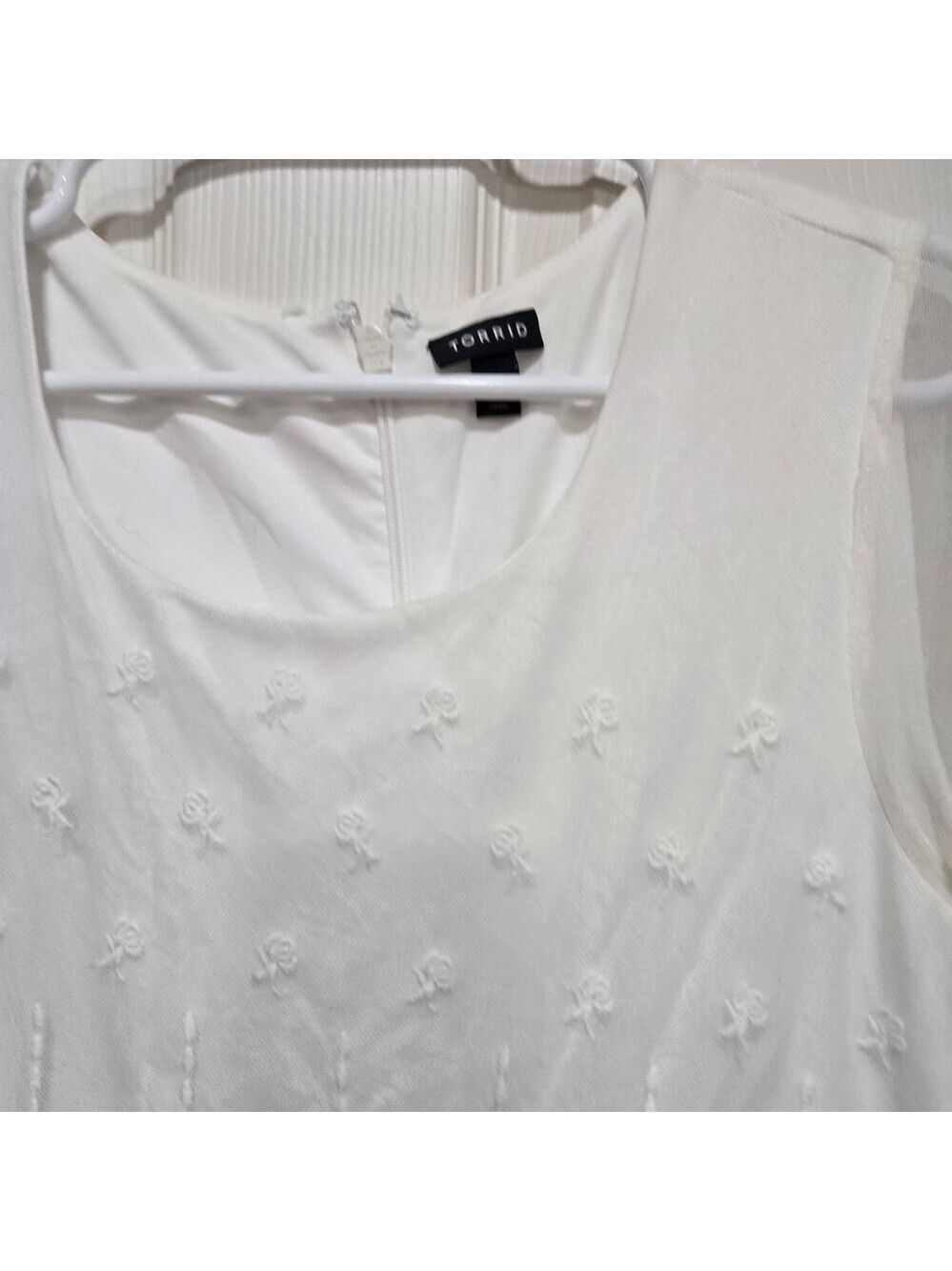 Torrid White Embroidered Tulle Fit & Flare Midi Dress Size 16 - Picture 10 of 15